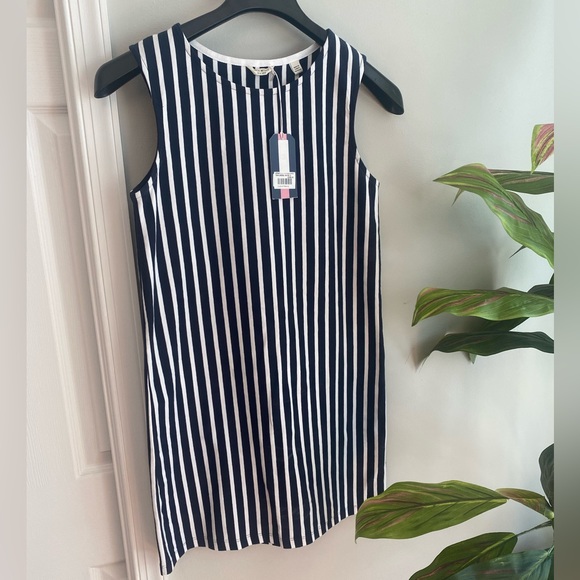 NWT Jack Wills Navy Blue Striped Dress, Size 2 - Picture 2 of 5